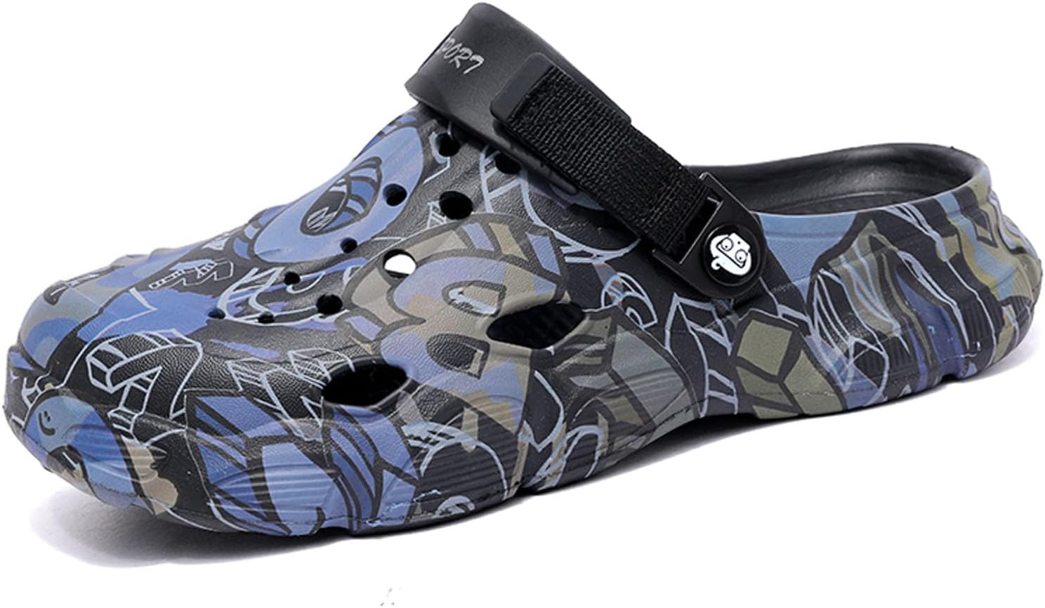 

Садовые сабо MEIAGDT для мужчин, камуфляжные сабо без задника, водонепроницаемые, легкие летние шлепанцы для душа и воды с регулируемым задним ремешком для пляжа и бассейна, черный