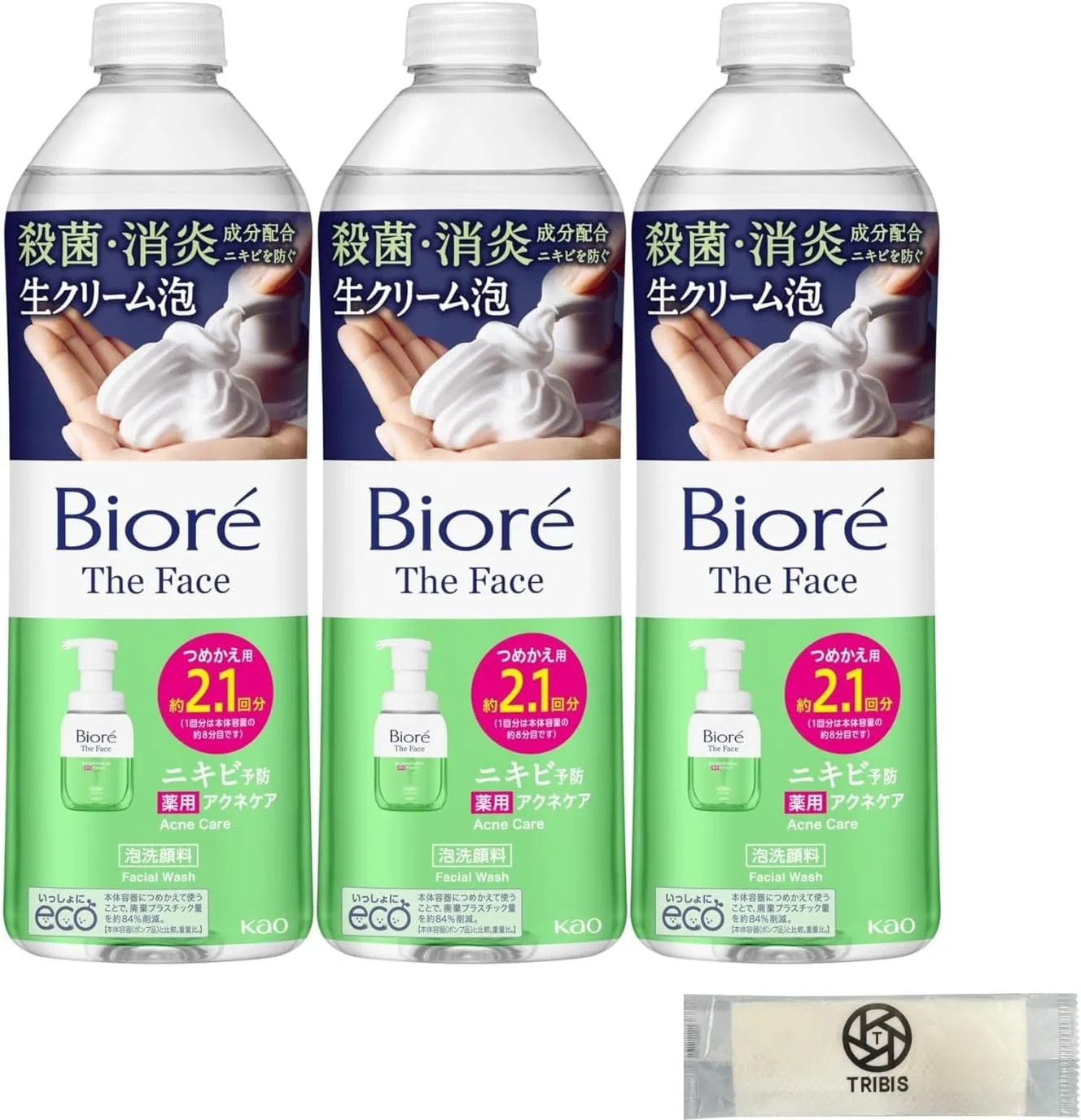 Набор для ухода за кожей лица Be Ore The Face AcneCare Refill, 3 шт по 340 мл, с полотенцем Tribis Original