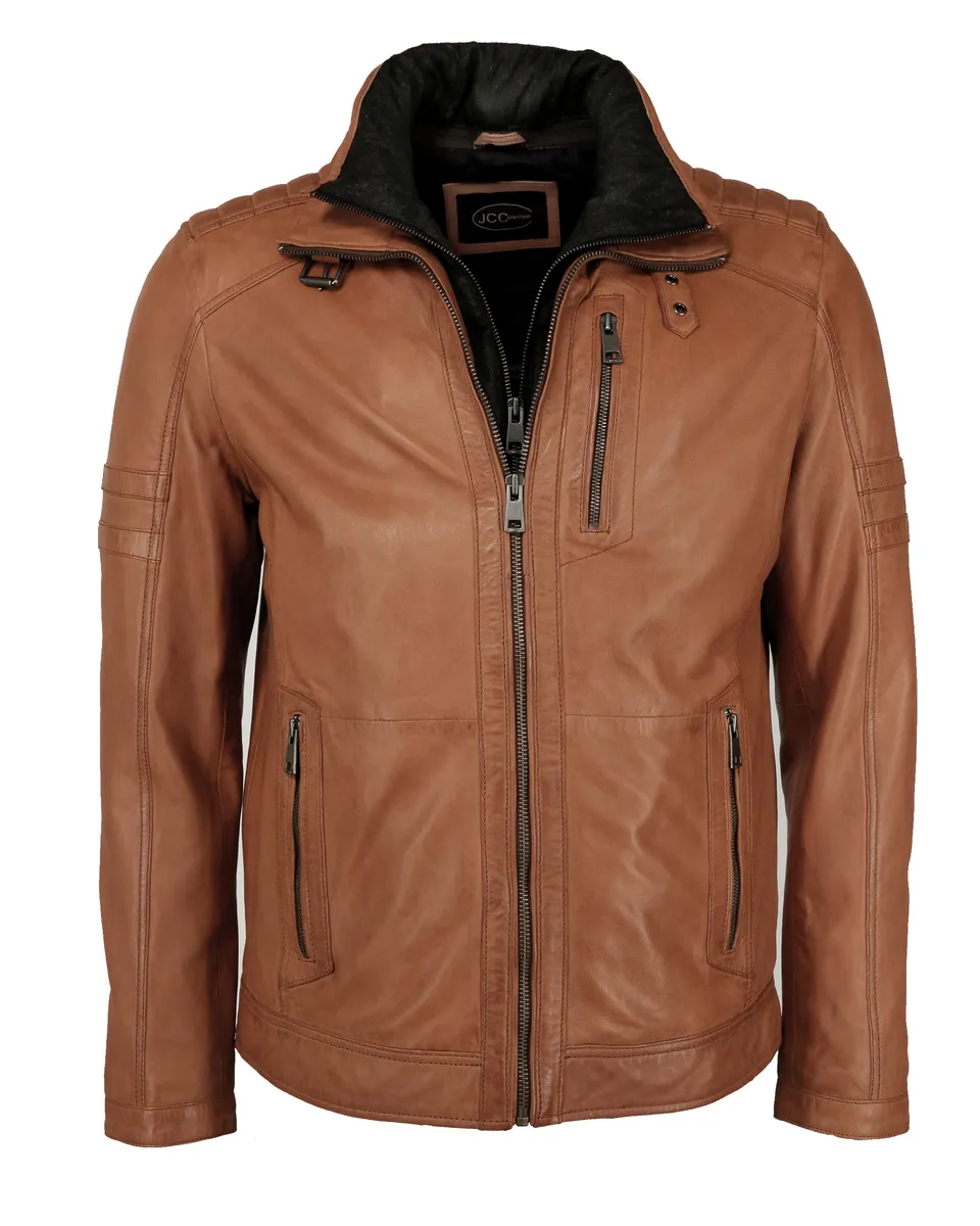

Байкерская куртка JCC "63535", цвет Dark Cognac