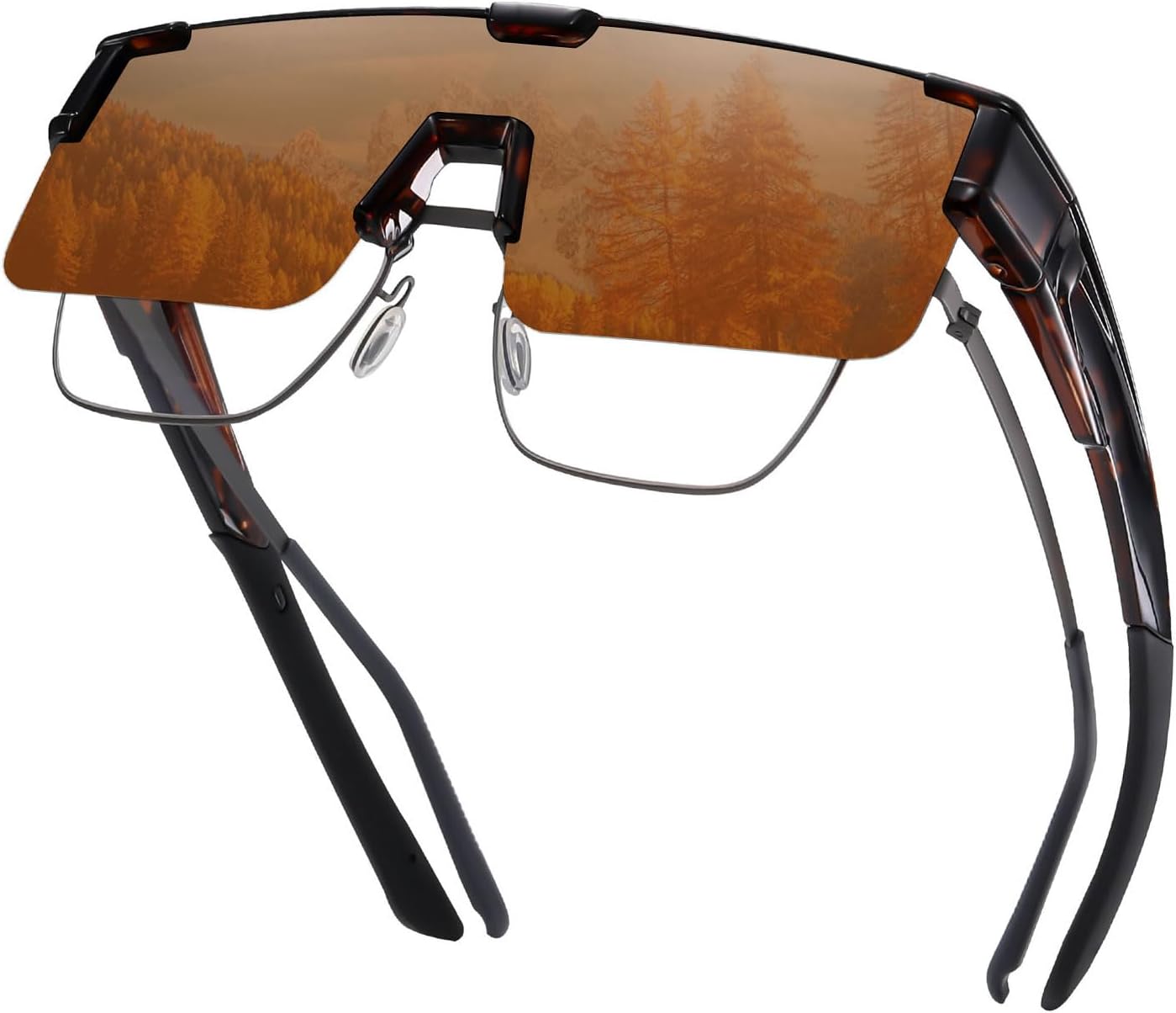 

Солнцезащитные очки HAOLOTA Fit Over Glasses для мужчин, обтекаемые солнцезащитные очки для вождения, езды на велосипеде и активного отдыха на природе, с защитой от УФ-излучения, A05 Dark Tortoise Frame Brown Lens