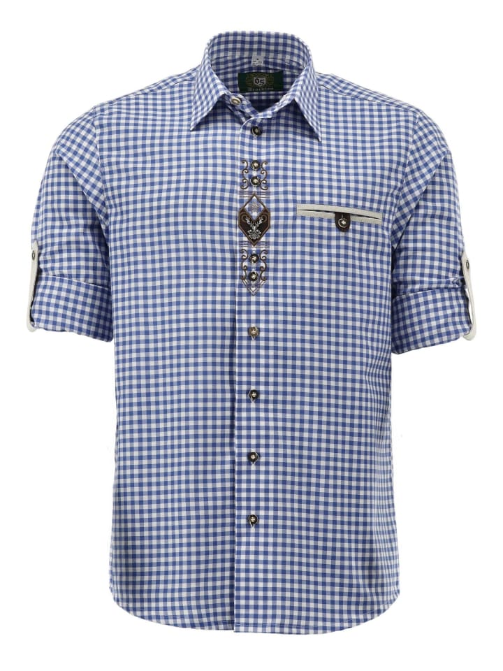 

Традиционная рубашка Феруми средне-синего цвета OS-Trachten