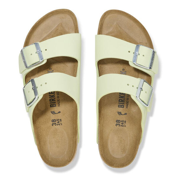 Тапочки arizona nubuck leather narrow fit sandals 'faded lime' Birkenstock, зеленый — фото 3