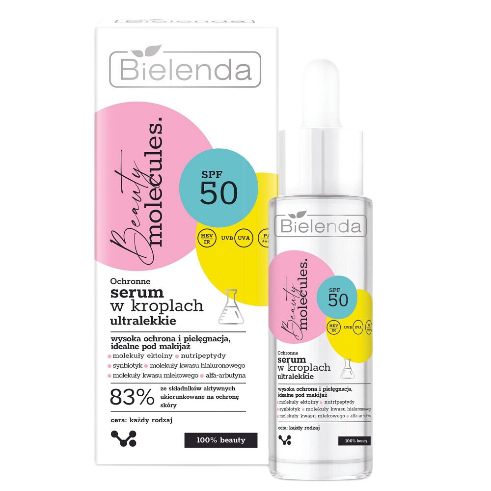 

Bielenda, BEAUTY MOLECULES, Защитная ультралегкая сыворотка в каплях SPF 50, 30 мл