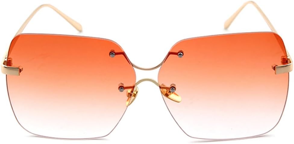 

Модные солнцезащитные очки без оправы для женщин, градиентные коричневые, увеличенного размера, с защитой от УФ-излучения UV400, для активного отдыха на природе VFDHN, 4