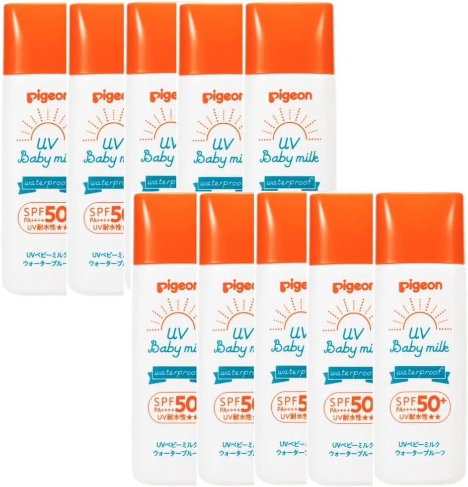 Солнцезащитное молочко Pigeon UV Baby Milk, водостойкое, 50 г, 10 шт