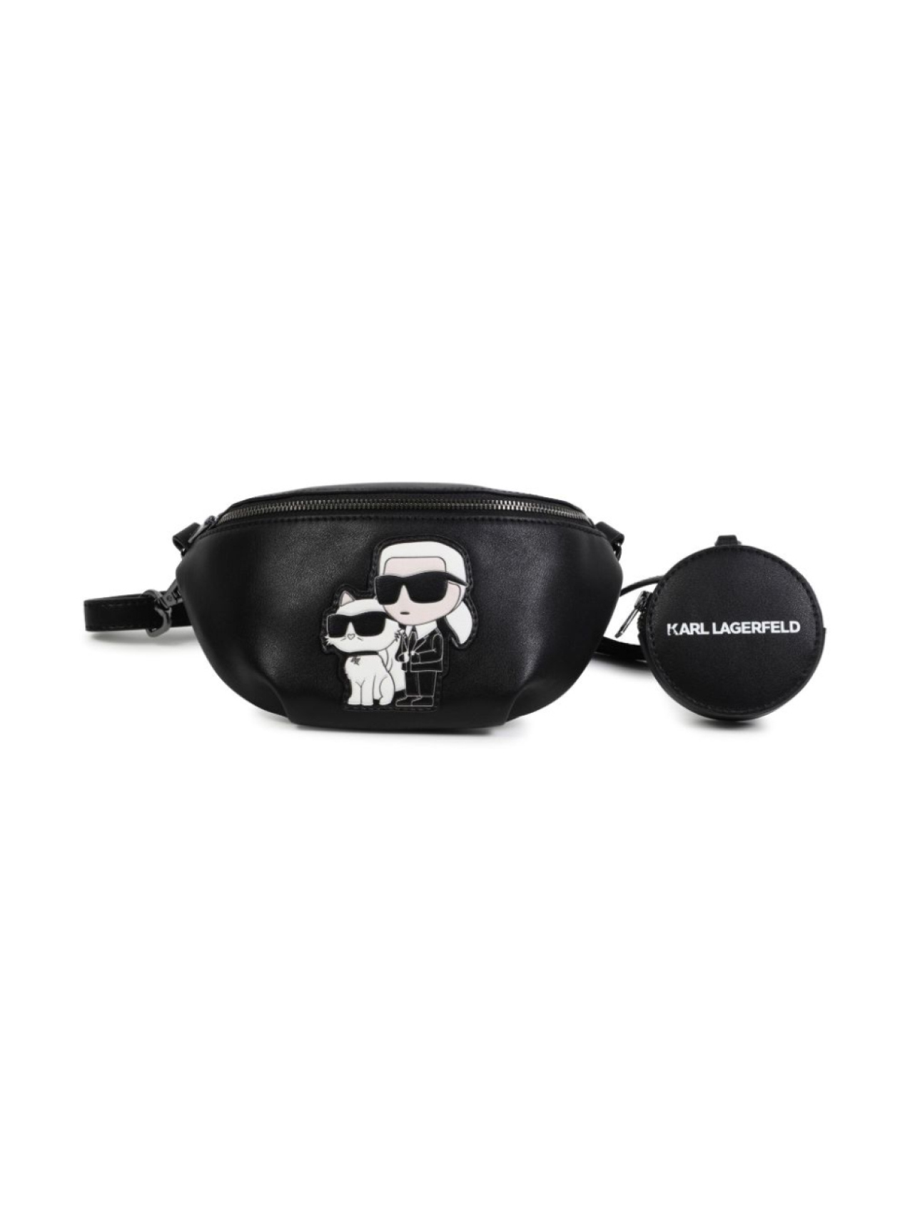 

Karl Lagerfeld Kids поясная сумка Ikon с аппликацией Karl & Choupette, черный
