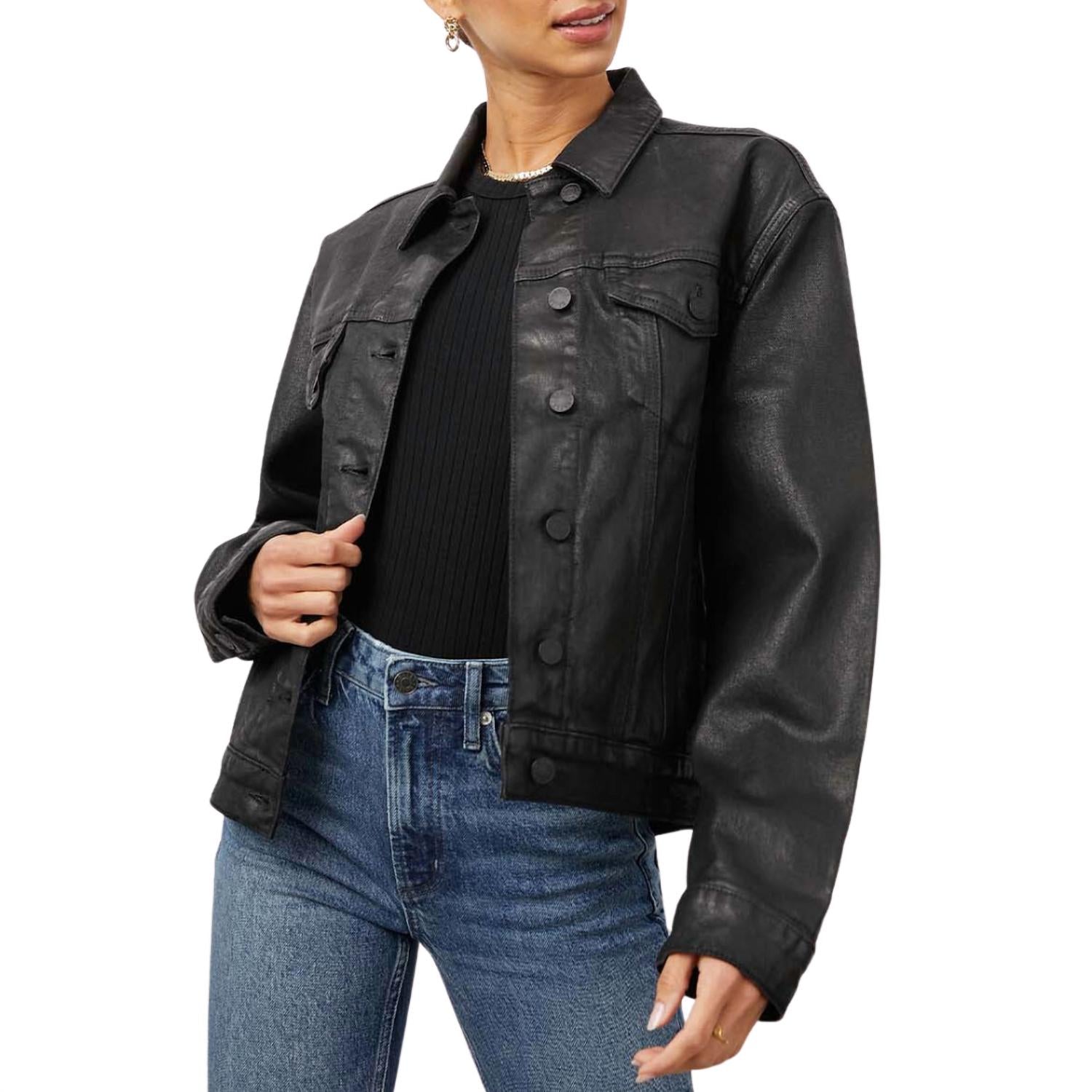 

Куртка Mulholland Trucker с покрытием Noir Rails, цвет coated noir
