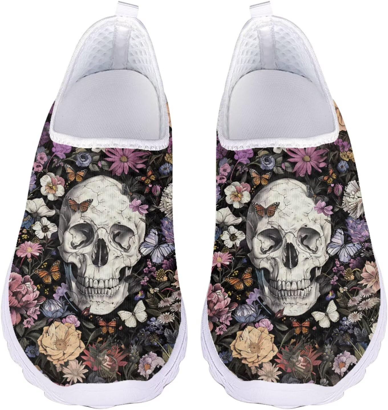 

Кроссовки унисекс на шнуровке Jeiento, Flowers Skull