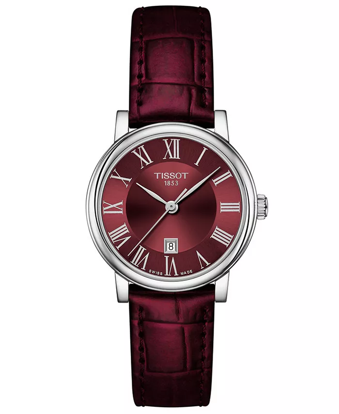 

Женские часы Swiss Carson Premium Lady с ремешком из кожи бордового цвета, 30 мм Tissot