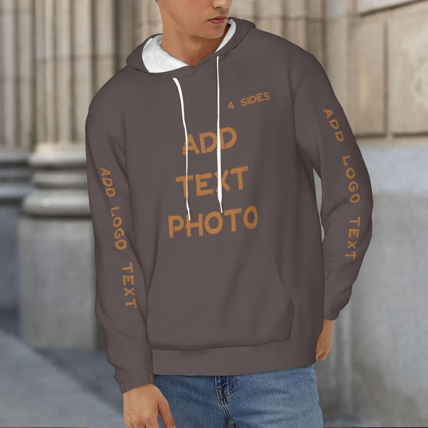 Капюшон с флисовой подкладкой Custom Hoodie с логотипом и текстом — фото 2