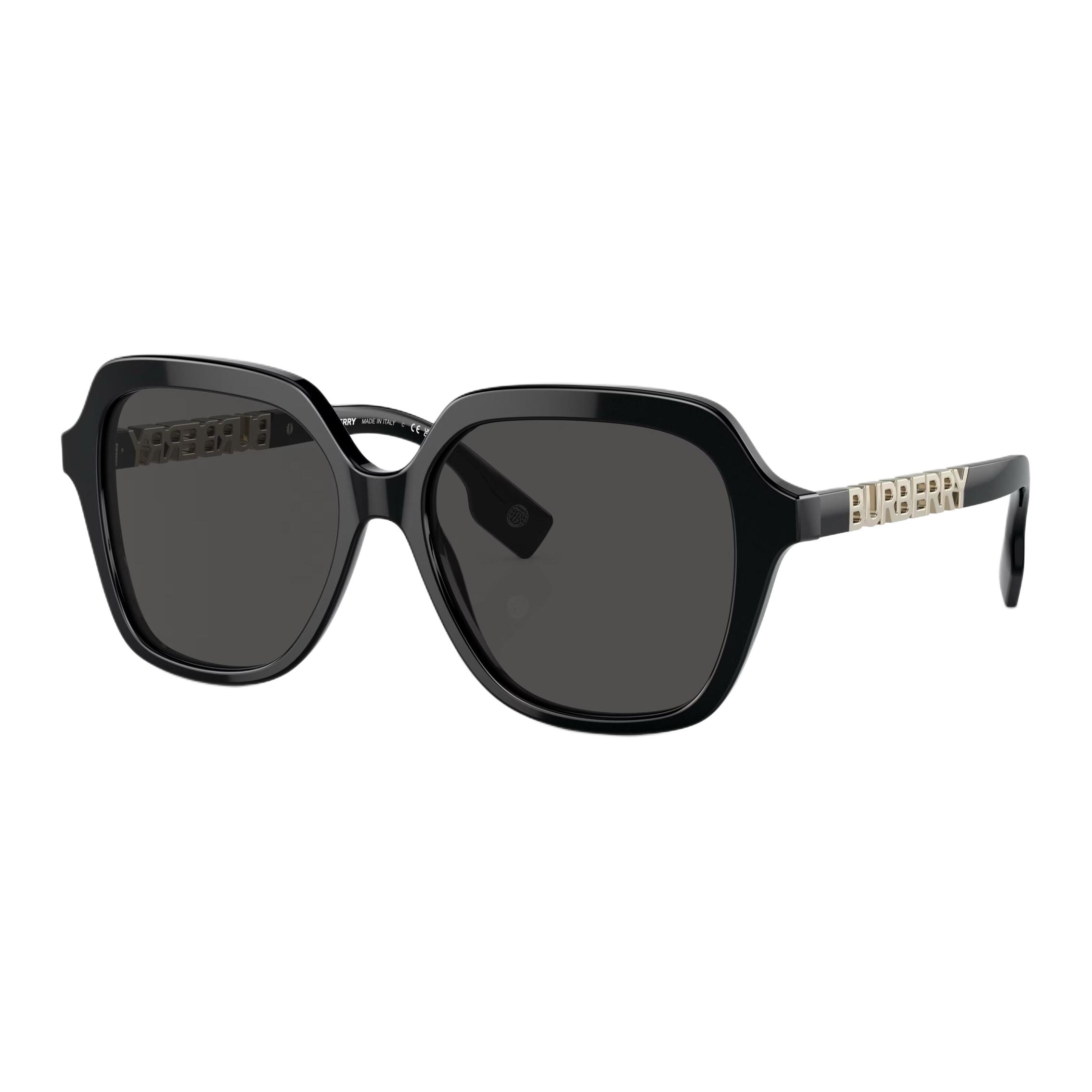 Burberry Очки солнцезащитные с черепаховой оправой оверсайз, Black/Gray — фото 3
