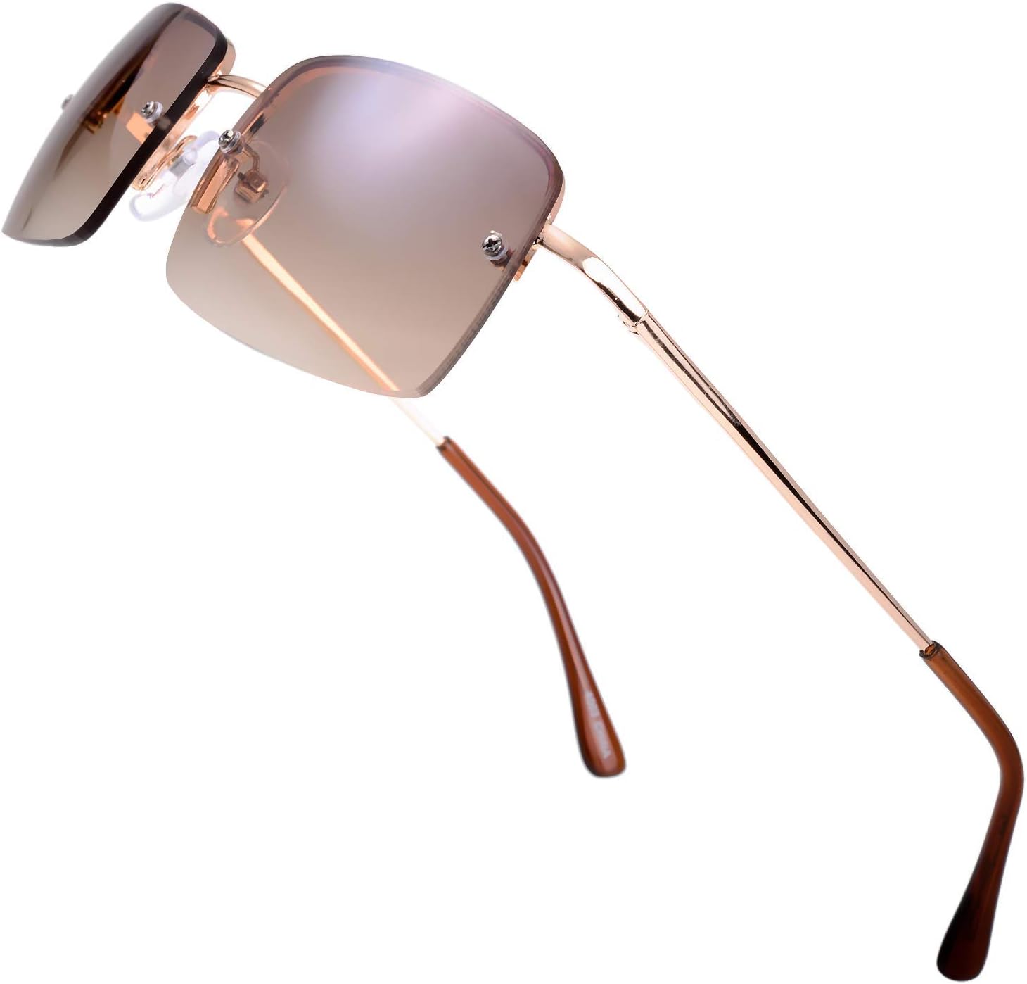 

Солнцезащитные очки Fresh Minimalist Small Rectangular Sunglasses Clear Eyewear Spring Hinge - Gift Box Package (301-Gold, Gradient Brown, 57) The Fresh, 301-gold, Gradient Brown