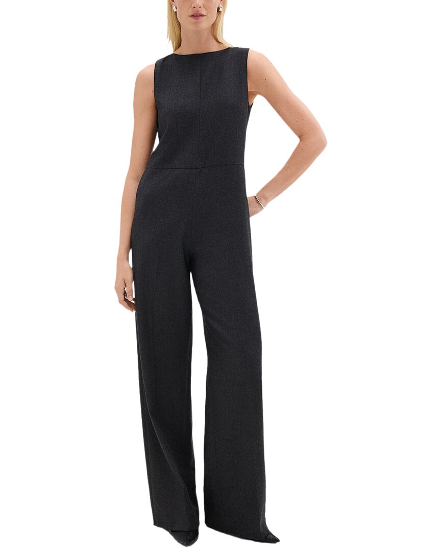 

Теория Расслабленный комбинезон без рукавов из шерстяной смеси Theory, серый