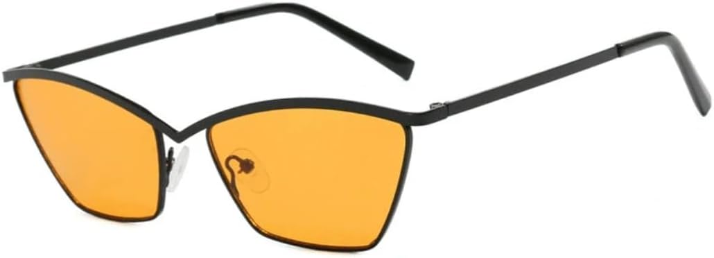 

Модные винтажные солнцезащитные очки в металлической оправе «кошачий глаз» для женщин и мужчин, роскошные солнцезащитные очки с защитой от УФ-излучения UV400 VVTWSSW, Black Orange