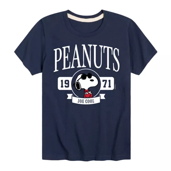 

Футболка с принтом Peanuts Joe Cool College для мальчиков 8-20 лет Licensed Character, синий