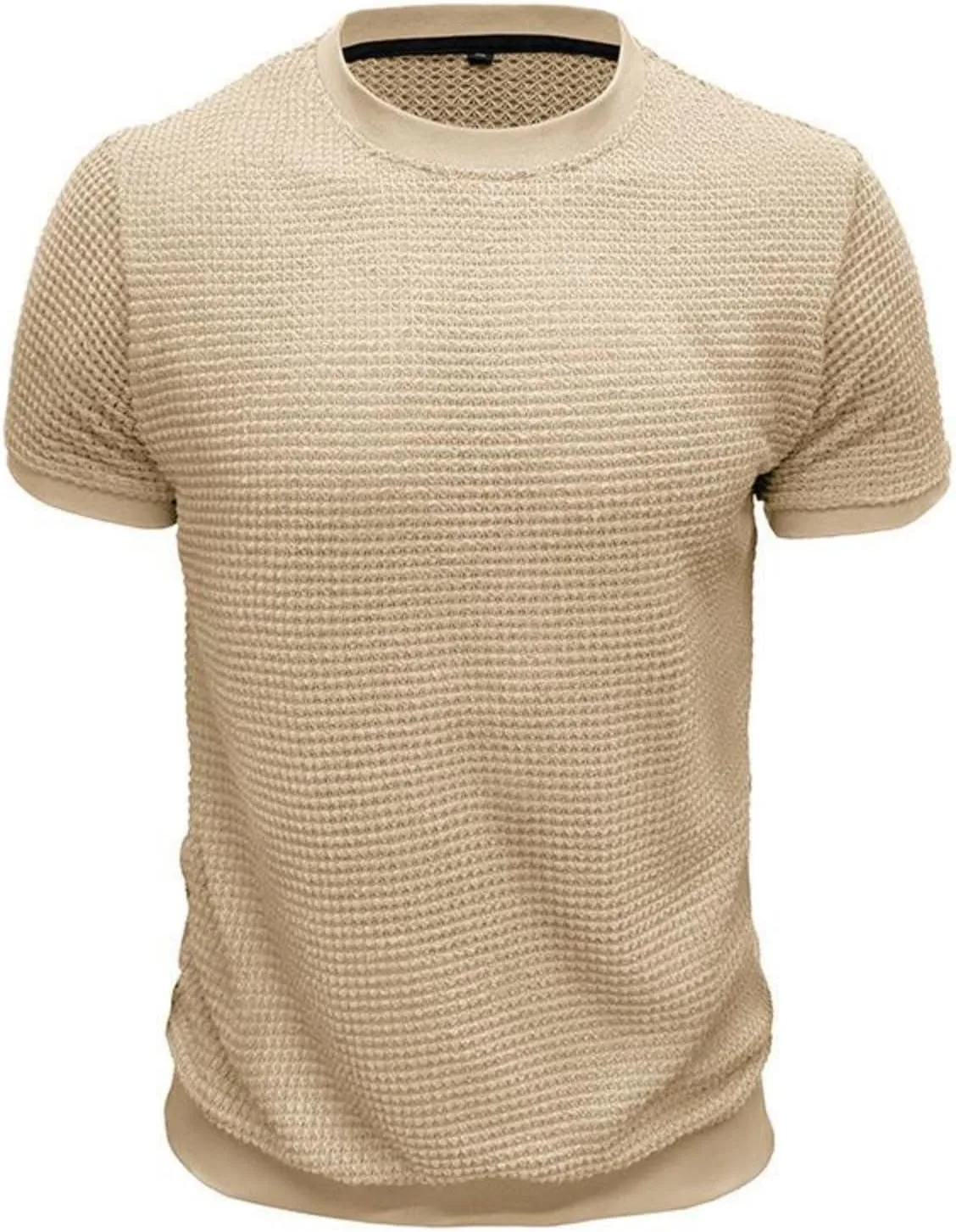 Мужская футболка Waffle Casual с коротким рукавом и свободным кроем — фото 2