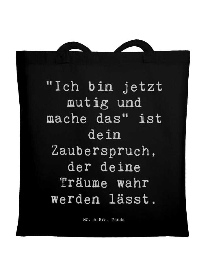 

Сумка Mr. & Mrs. Panda Tragetasche Spruch Mutig zu sich selbst stehen ..., черный
