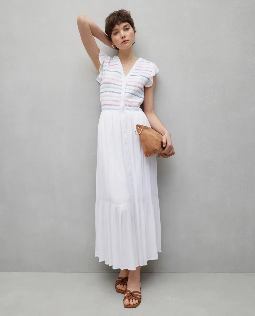 

Платье миди с короткими рукавами Easy Wear, белый