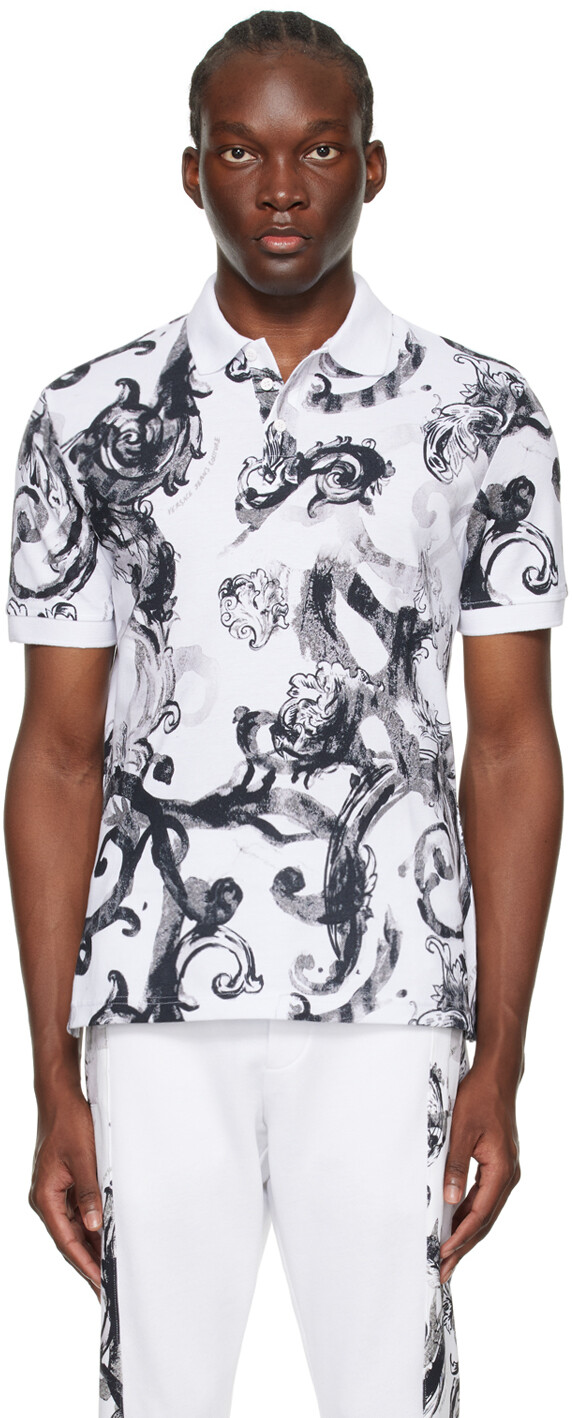 

Белая рубашка-поло Watercolor Couture Versace Jeans Couture, цвет White