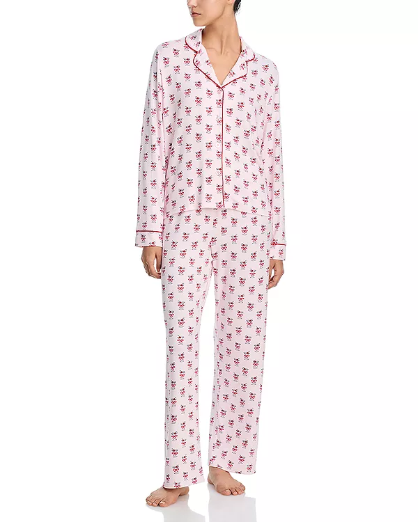 

Пижамный комплект из трикотажа с воротником-стойкой цвета аквамарин - эксклюзив Aqua, розовый