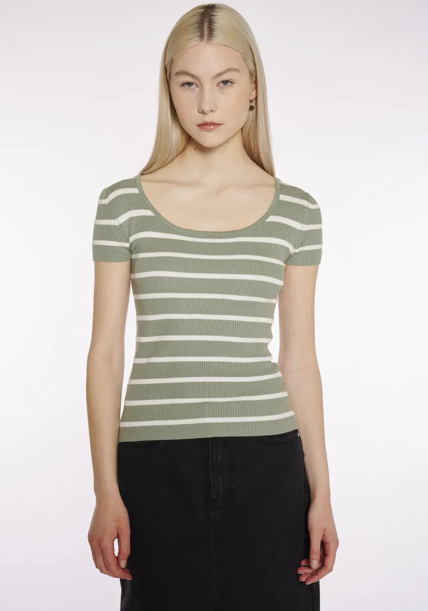 

Свитер HaILY’S с короткими рукавами "SS V SK Ky44ra", цвет Iceberg Green/Offwhite Stripe