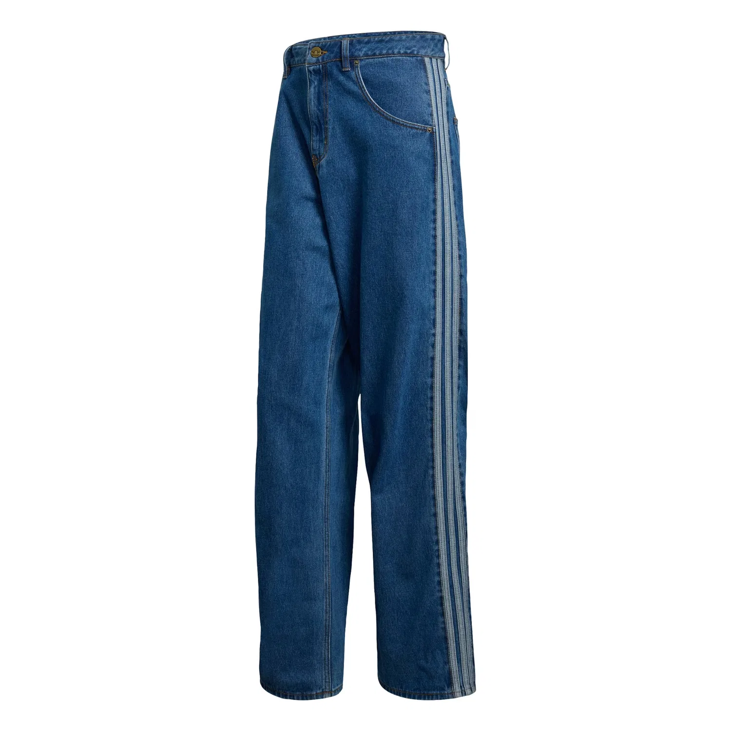 Джинсы Adidas Originals свободного кроя Firebird Adicolor в синем джинсовом и пастельно-голубом цветах