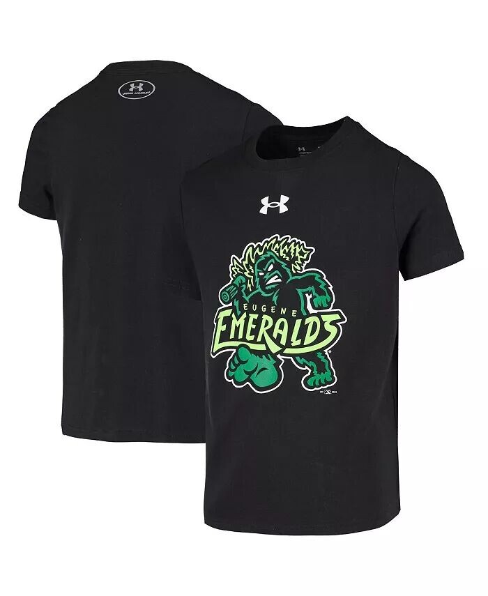 

Футболка с логотипом команды Big Boys and Girls Black Eugene Emeralds Under Armour