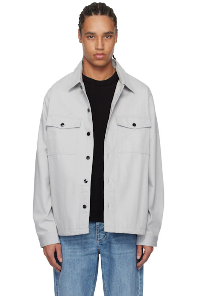 

Серая рубашка oversize-fit Hugo
