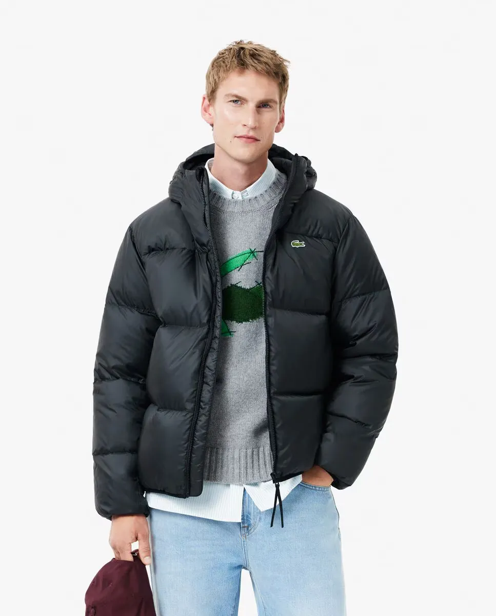 

Мужская короткая куртка из водонепроницаемого пуха Lacoste, чёрный