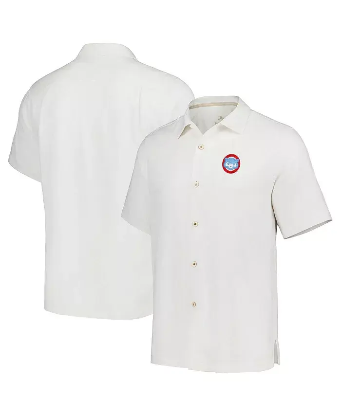 

Мужская белая рубашка Chicago Cubs Sport Tropic Isles Camp на пуговицах Tommy Bahama