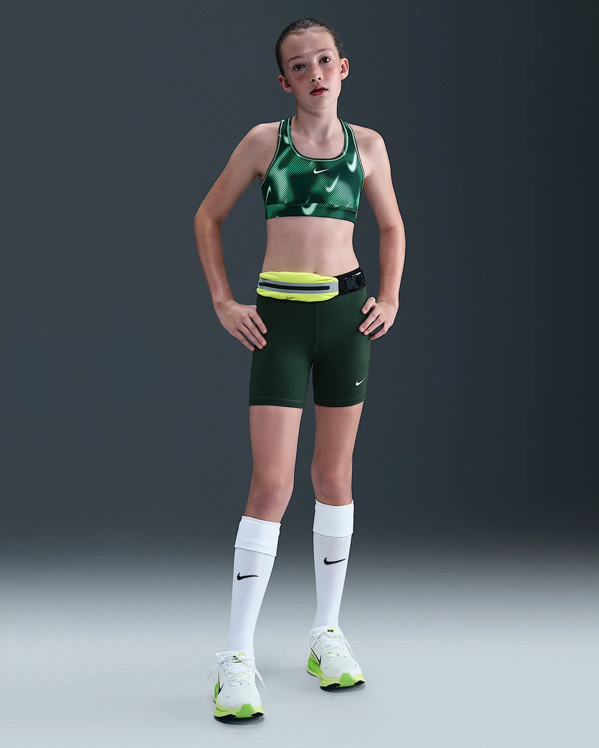Спортивный бюстгальтер Nike Pro Swoosh для старших детей (девочек), Mint Foam/White — фото 4
