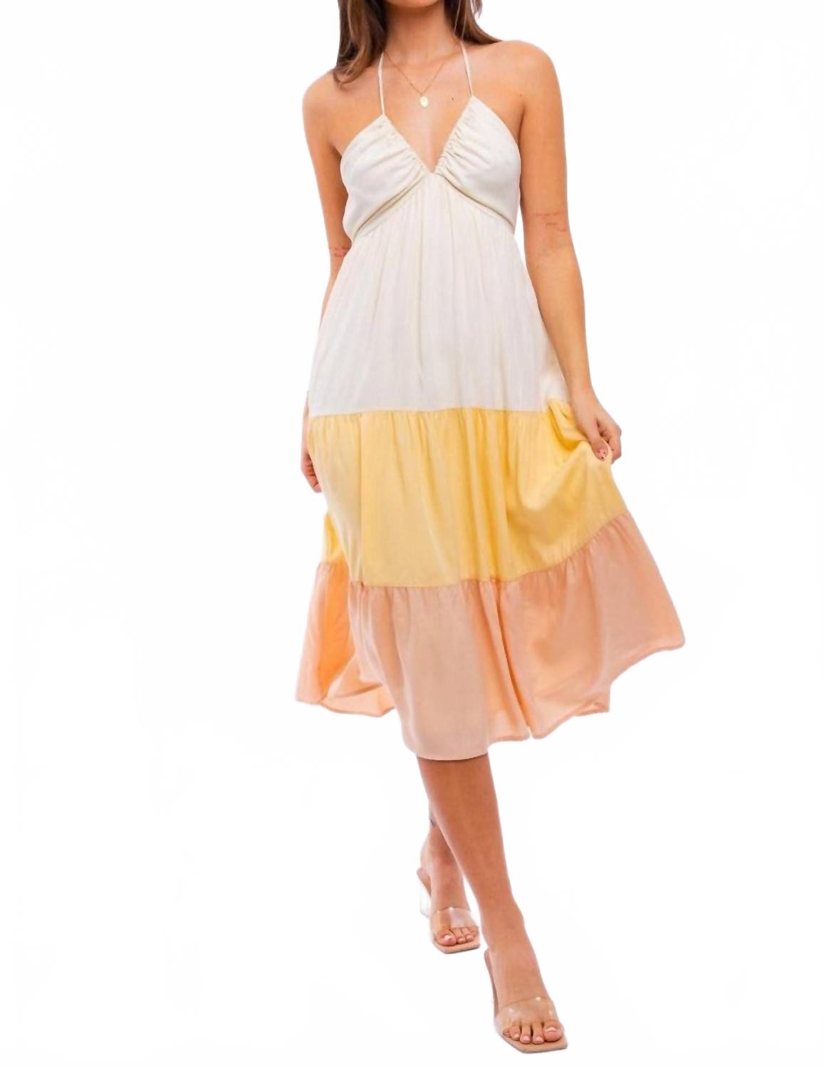 

Золотой прилив платье миди в мультиколоре LE LIS