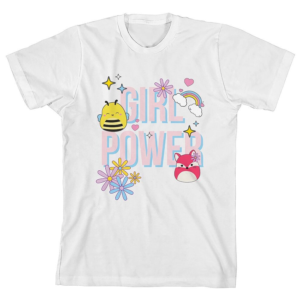 

Футболка Squishmallows Girl Power с короткими рукавами для девочек 7–16 лет Licensed Character, белый