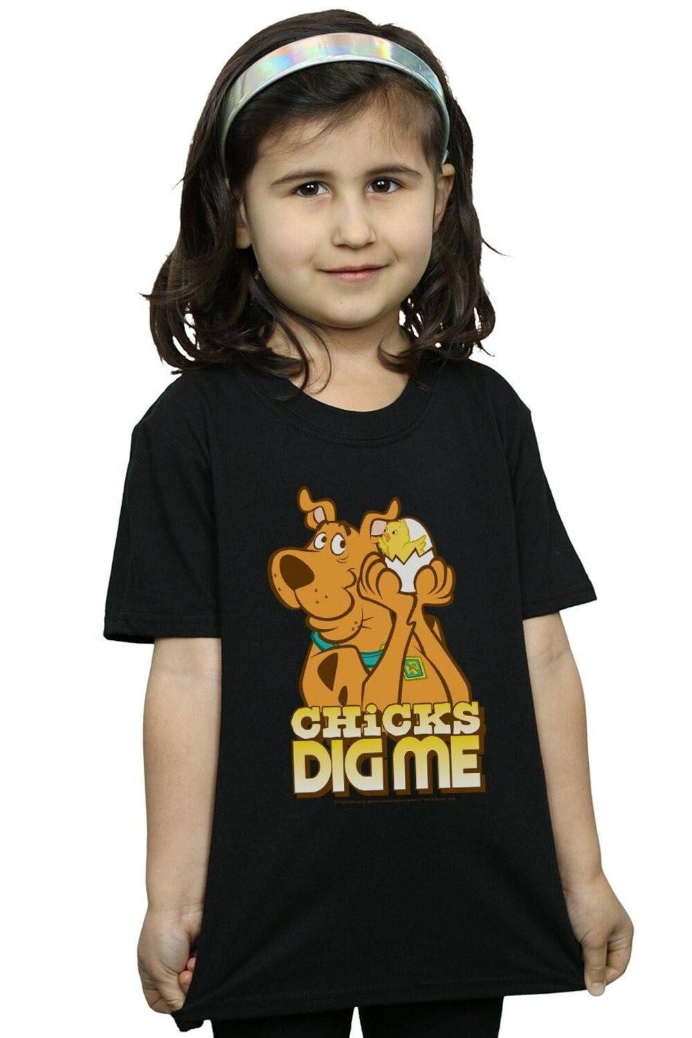 

Хлопковая футболка Chicks Dig Me Scooby Doo, черный