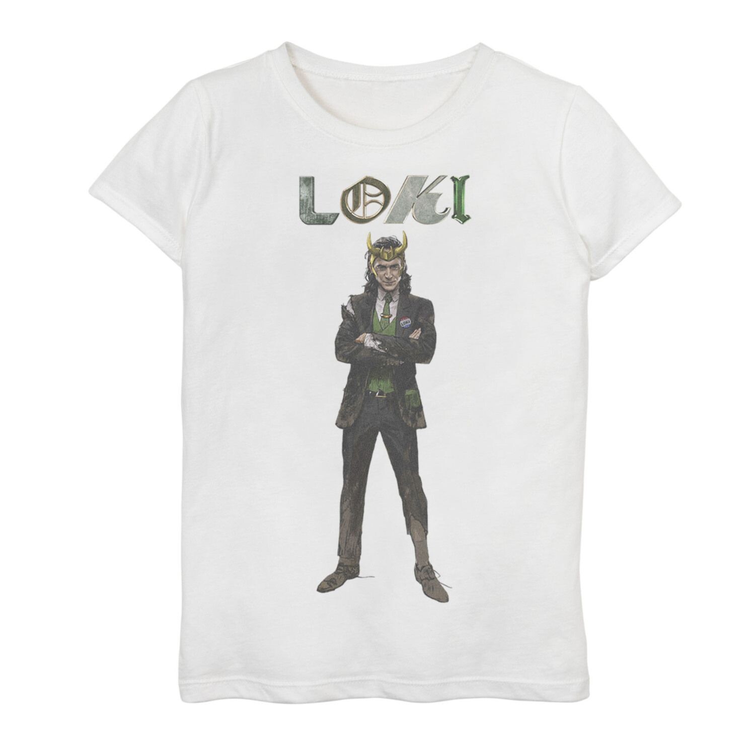 

Футболка с логотипом Marvel Loki Portrait Stance для девочек 7–16 лет Marvel