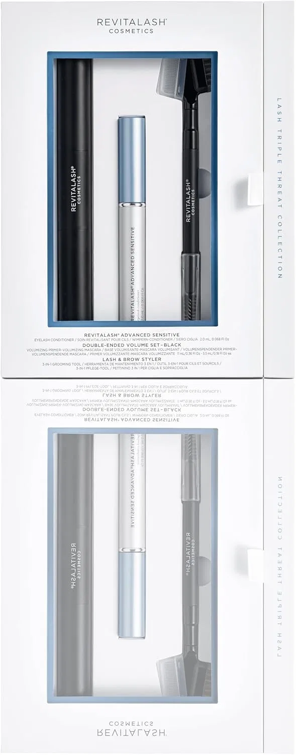 Набор для ресниц и бровей RevitaLash Sensitive Lash Triple Threat Collection, черный