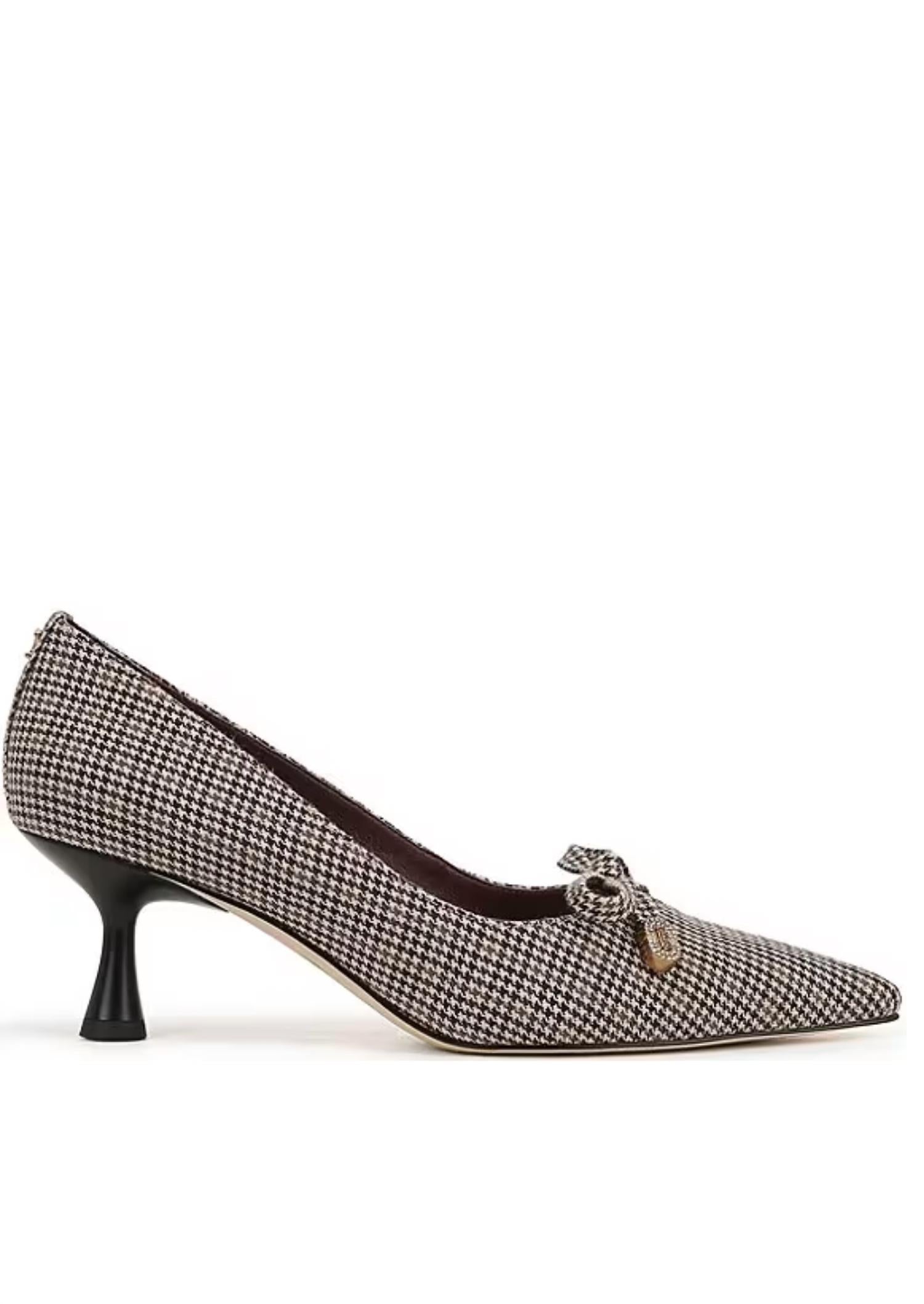 Женские туфли-лодочки Fleur Houndstooth Kitten Heel черного цвета Natural Multi Circus by Sam Edelman — фото 2