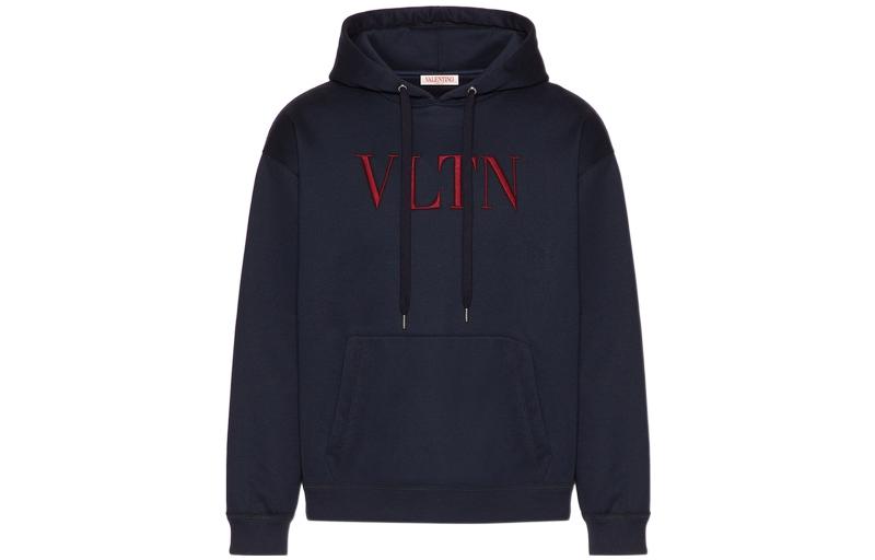 Футболка с вышитым логотипом Vltn и шнурком Valentino, Морская синева — фото 2