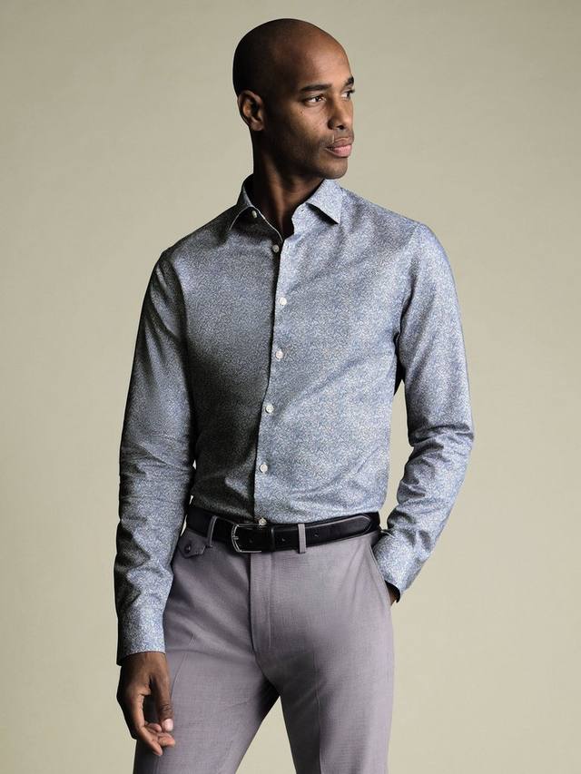 

Хлопковая рубашка с принтом Charles Tyrwhitt