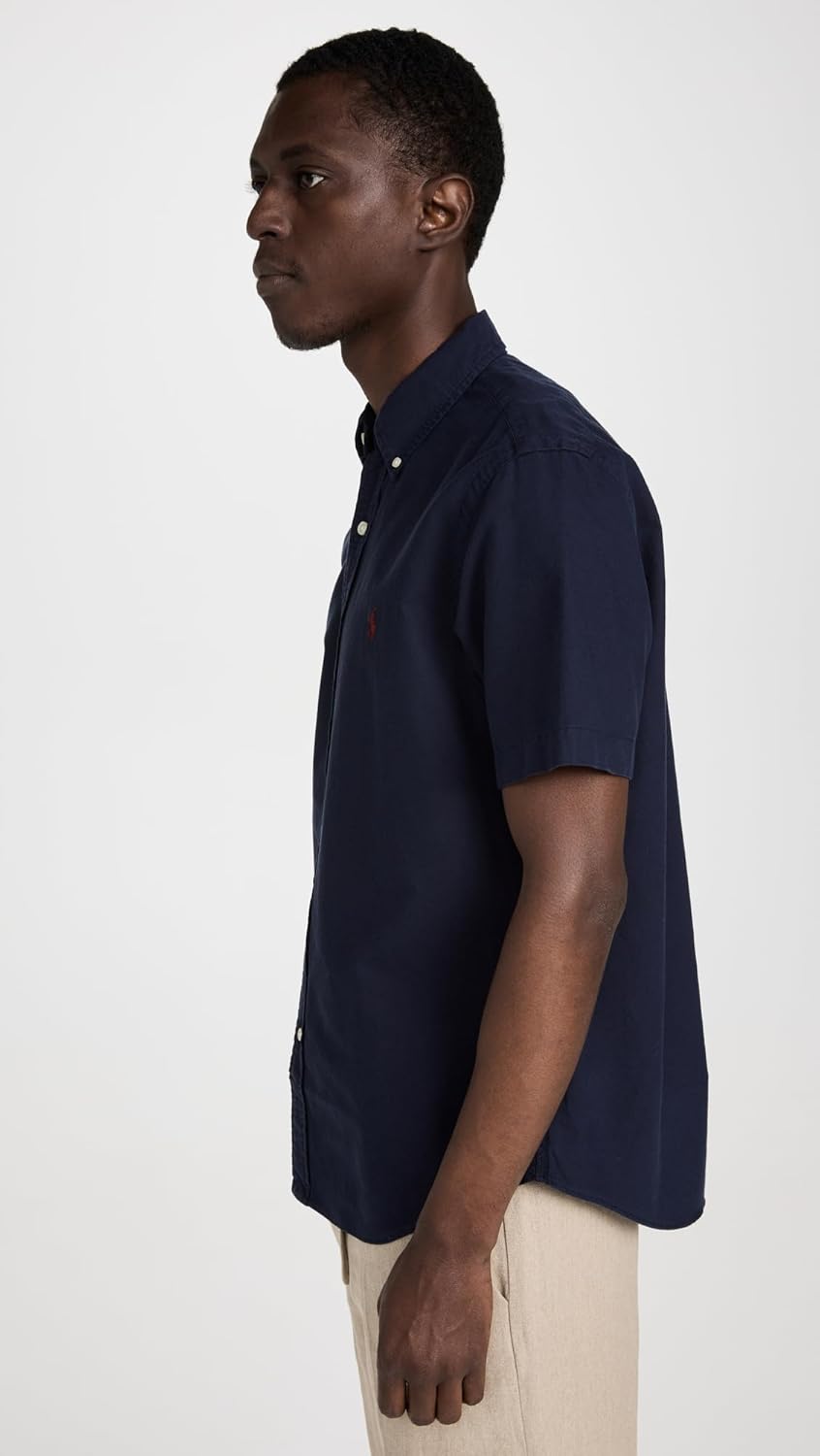 POLO RALPH LAUREN Мужская классическая рубашка Oxford Performance, Rl Navy — фото 4
