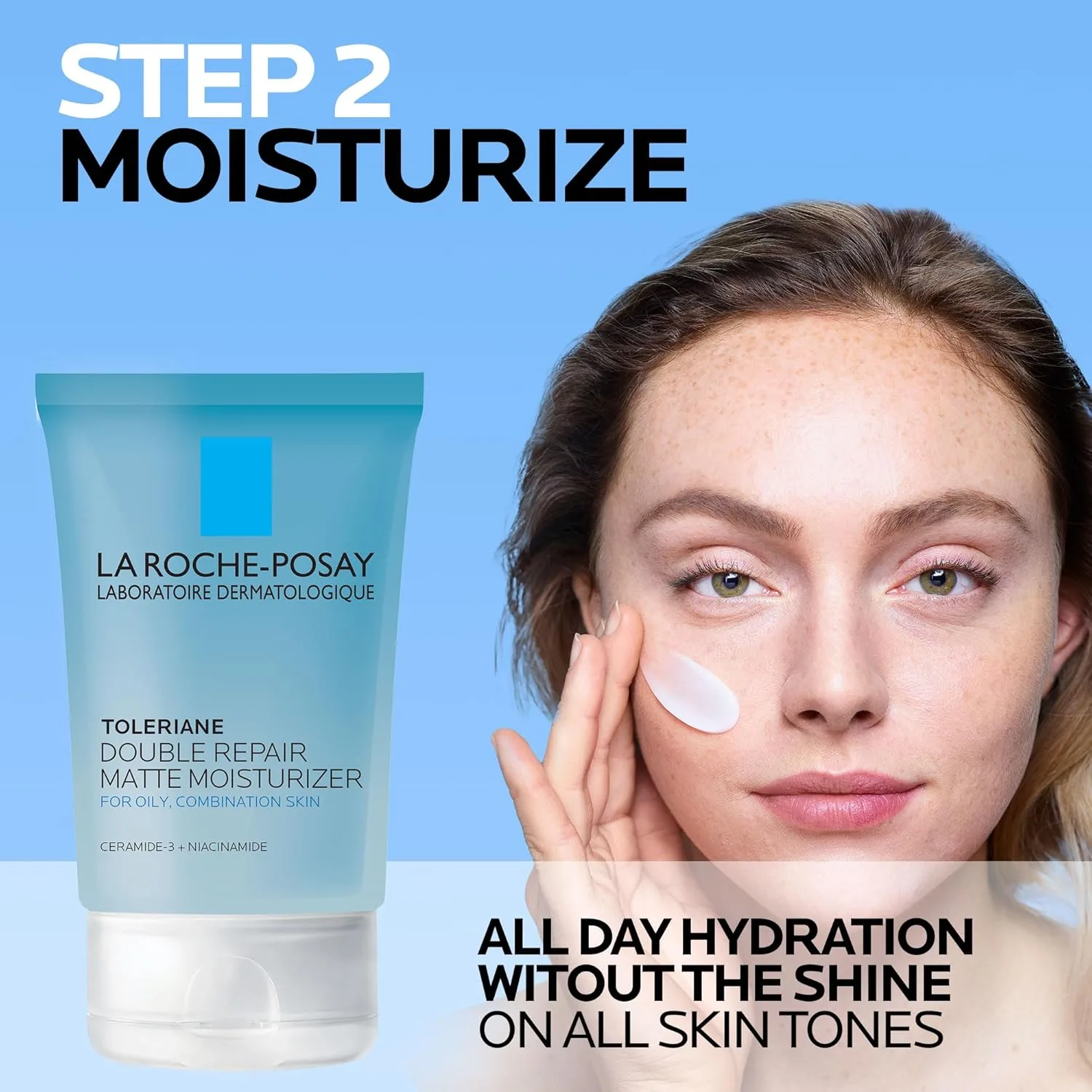 La Roche-Posay набор для ухода за проблемной кожей, Toleriane Double Repair матирующий увлажняющий крем 75 мл и Effaclar очищающий гель 100 мл 87,2 мл (2 шт.) — фото 3