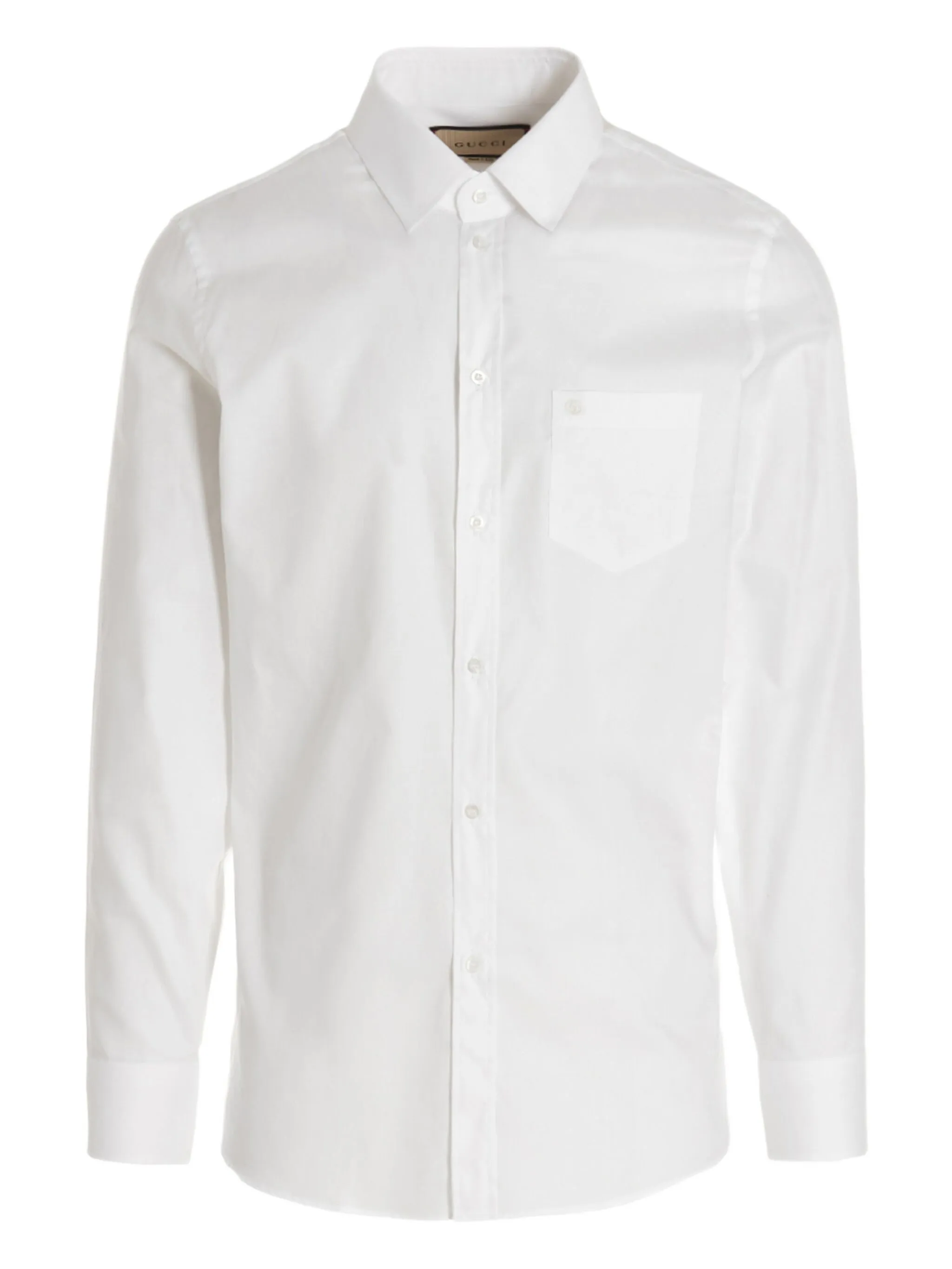 

Рубашка с карманами и вышитым логотипом Gucci, белый