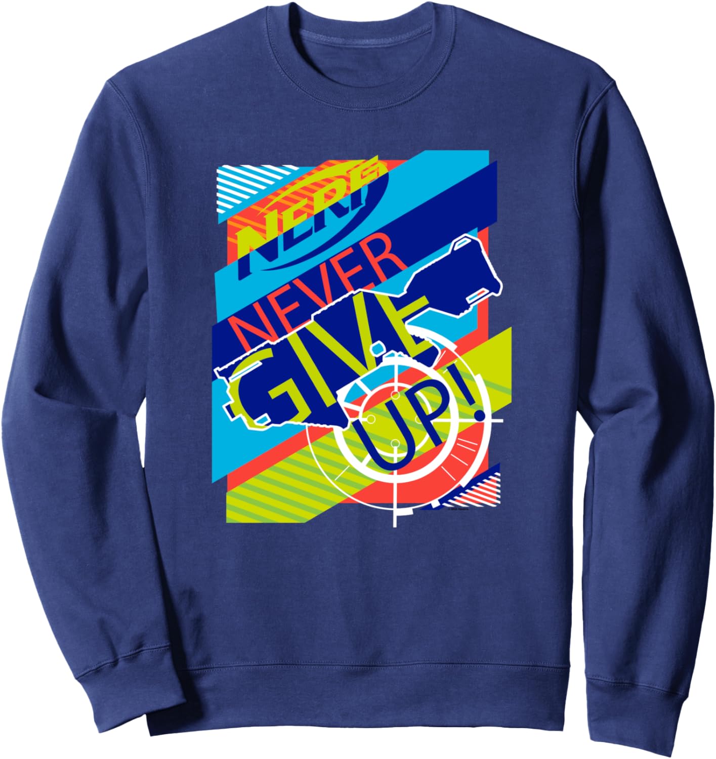 

Толстовка с ярким неоновым контурным логотипом Nerf Never Give Up, темно-синий