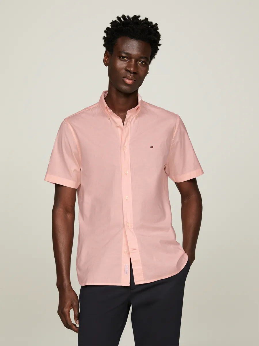 

Рубашка Tommy Hilfiger с короткими рукавами "FLEX POPLIN RF SHIRT S/S", с рубашечным воротником, розовый