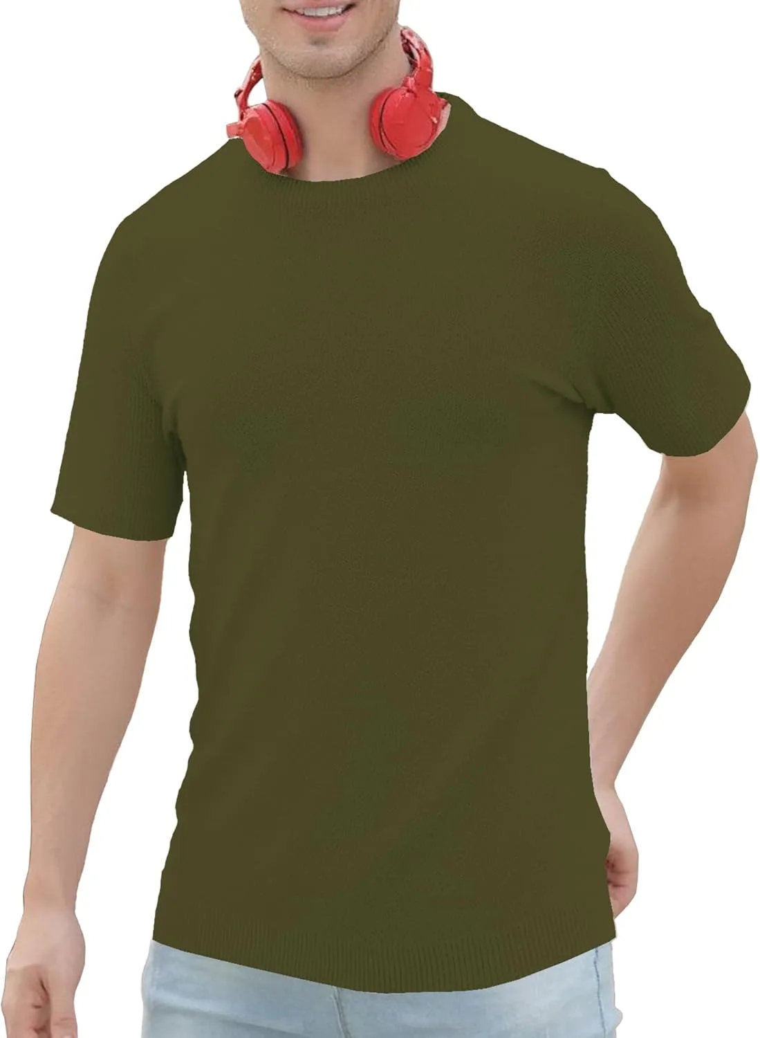 

Мужской свитер с круглым вырезом из шерстяной смеси DAIMIDY