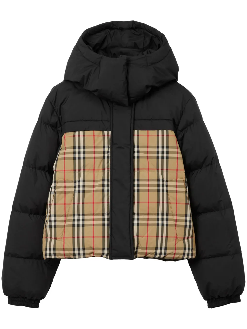 

Двусторонний пуховик в клетку Haymarket Check BURBERRY, черный