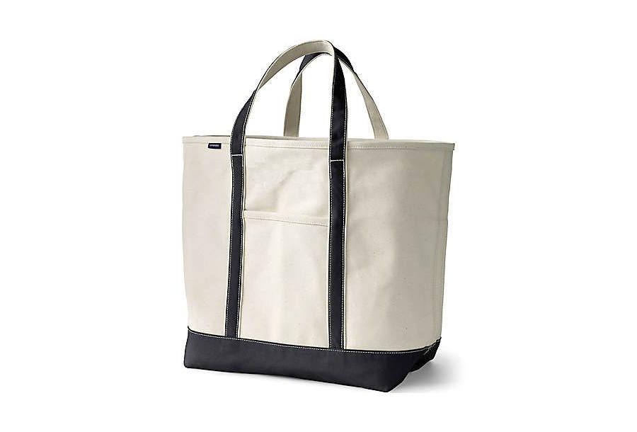 

Очень большая холщовая сумка-тоут с пятью карманами и открытым верхом Lands' End, цвет natural/black, Черный, Очень большая холщовая сумка-тоут с пятью карманами и открытым верхом Lands' End, цвет natural/black