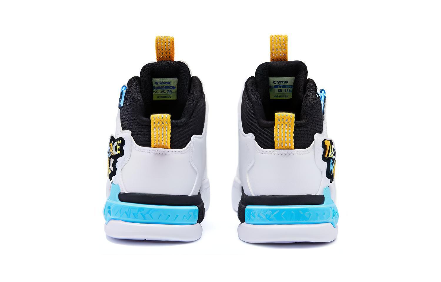 Износостойкие низкие детские повседневные кроссовки Jordan White Ice Blue для детей 3-7 лет QIAODAN, Jordan White/Ice Blue — фото 3