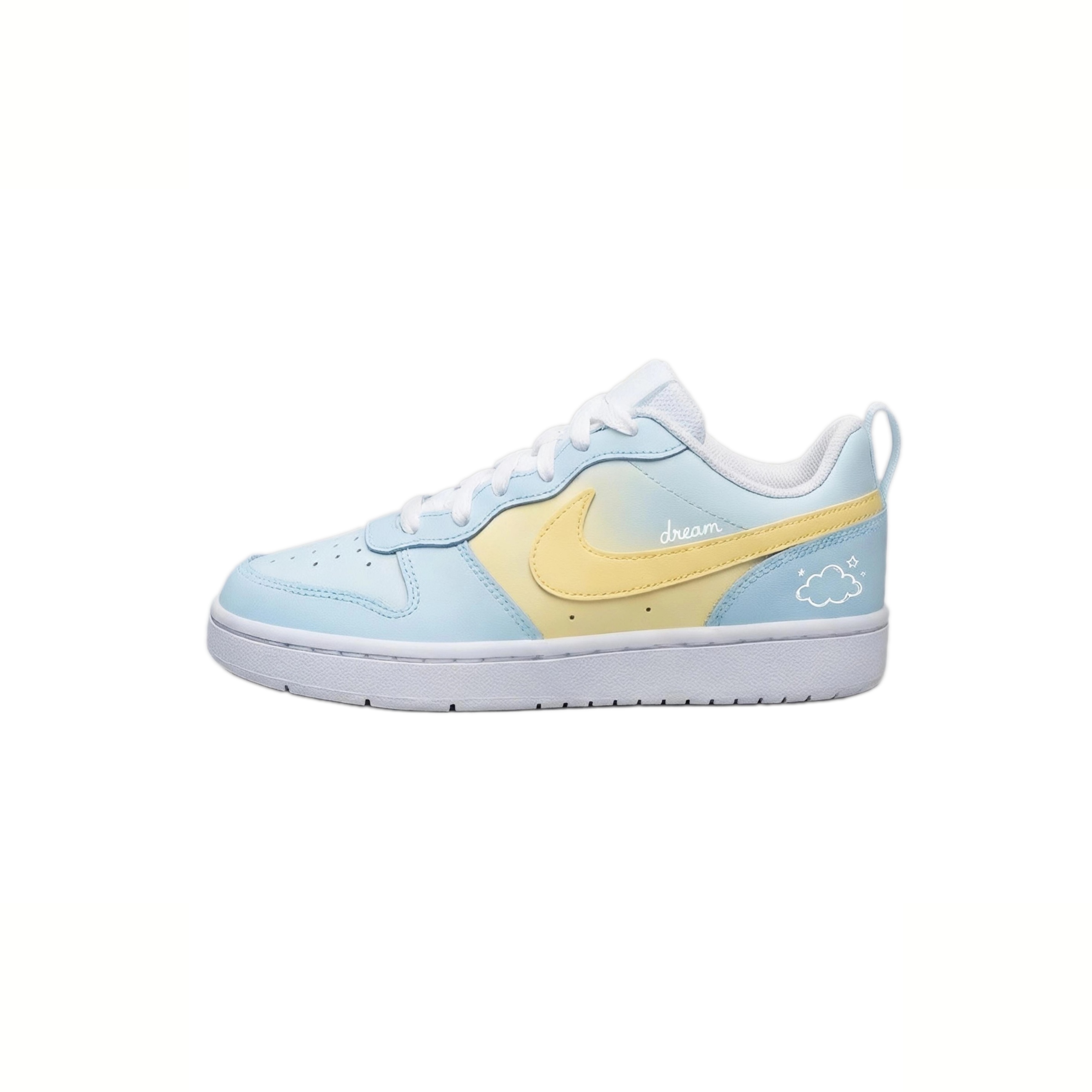 

Nike Court Borough Milk Blue Bubble Leather Slip Resistant Abrasion Resistant Cushioning Low top