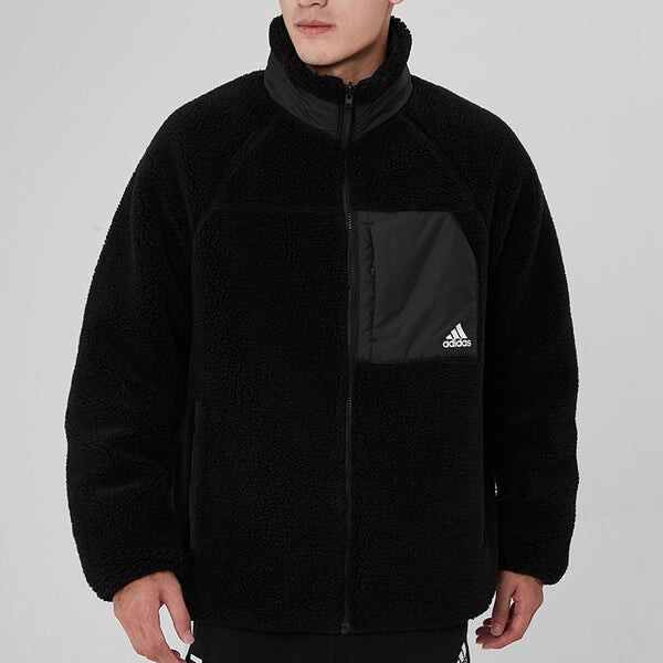 Куртка шерпа двусторонняя куртка азиатские размеры Adidas, черный — фото 3